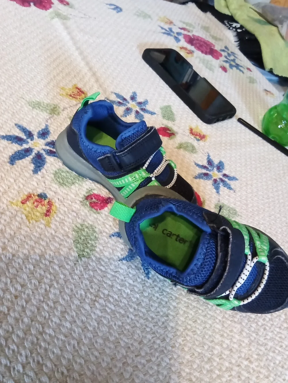 Carter's Navy and Green Kids Sneakers